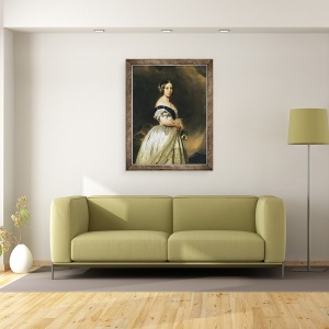 Tablou inramat - Franz Xaver Winterhalter - Regina Victoria 1819-1901 1842, 70 x 90 cm - Img 2