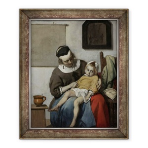 Tablou inramat - Gabriel Metsu - Copilul bolnav, 50 x 60 cm