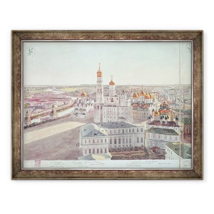 Tablou inramat - Gadolle - Panorama Moscovei, detalii ale catedralelor din Kremlin, 60 x 80 cm