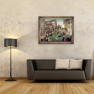 Tablou inramat - Gentile Bellini - Miracolul Crucii pe podul San Lorenzo, 70 x 90 cm - Img 2