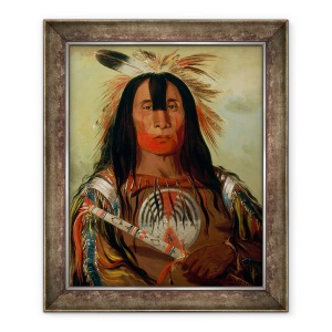 Tablou inramat - George Catlin - Stu-mick-o-súcks, grasimea din spate a taurului de bivol, sef sef, Tribul Sangelui, 50 x 60 cm