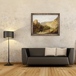 Tablou inramat - George Vincent - Vedere asupra Cheddar Cheddar, 70 x 90 cm - Img 2