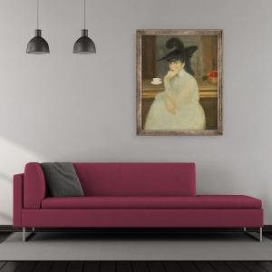Tablou inramat - Georges Bottini - Asteptam la bar. Portret De Sarah Bernhardt, 50 x 60 cm - Img 2