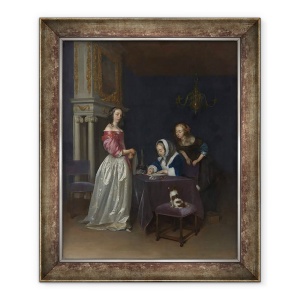 Tablou inramat - Gerard ter Borch - Curiozitate, 50 x 60 cm