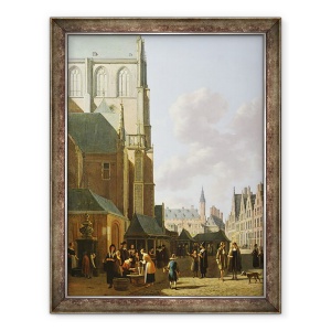 Tablou inramat - Gerrit Adriaensz Berckheyde - Grote Markt, Haarlem, 70 x 90 cm