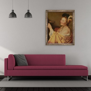 Tablou inramat - Gerrit van Honthorst - Un muzician, 50 x 60 cm - Img 2