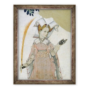 Tablou inramat - Giacomo Jaquerio - Cele Noua Worthies si cele noua femei demne, detalii ale lui Teuta, 70 x 90 cm