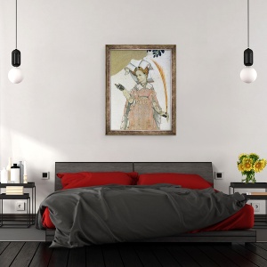 Tablou inramat - Giacomo Jaquerio - Cele Noua Worthies si cele noua femei demne, detalii ale lui Teuta, 70 x 90 cm - Img 3