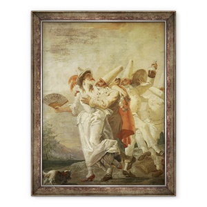 Tablou inramat - Giandomenico Tiepolo - Pulcinella in dragoste, 60 x 80 cm