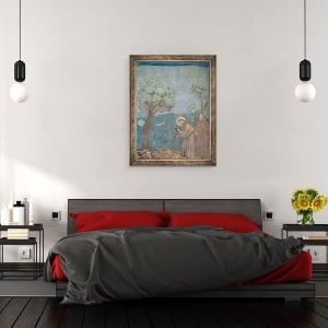 Tablou inramat - Giotto di Bondone - Sfantul Francisc Predica Pasarilor, 60 x 80 cm - Img 3