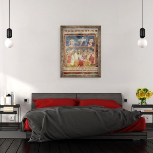 Tablou inramat - Giotto di Bondone - Sfantul Jerome Verificarea stigmatelor pe corpul Sfantului Francisc, 60 x 80 cm - Img 3