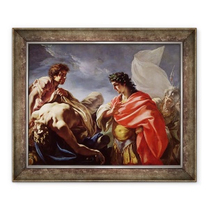 Tablou inramat - Giovanni Antonio Pellegrini - Ahile contempland Corpul de Patroclus, 50 x 60 cm