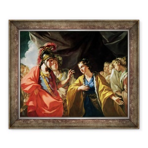 Tablou inramat - Giovanni Antonio Pellegrini - Clementa lui Alexandru cel Mare 356-323 i.Hr. in fata familiei lui Darius III d.330 i.Hr., 70 x 85 cm