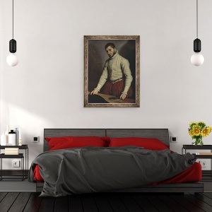 Tablou inramat - Giovanni Battista Moroni - Portretul unui barbat Croitor c.1570, 60 x 80 cm - Img 3