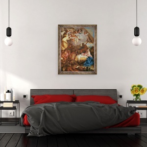Tablou inramat - Giovanni Benedetto Castiglione - Adorarea Pastorilor, 60 x 80 cm - Img 3