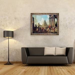 Tablou inramat - Giovanni Paolo Pannini - Alexandru al III-lea 356-323 i.Hr. Cel Mare inaintea Mormantului lui Ahile, 70 x 90 cm - Img 2