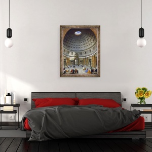 Tablou inramat - Giovanni Paolo Pannini - Interiorul Panteonului, Roma, 60 x 80 cm - Img 3
