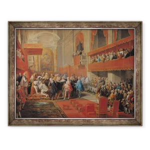Tablou inramat - Giovanni Paolo Pannini - Prezentarea Ordinului Duhului Sfant catre Printul Vaini de Paul-Hippolyte de Beauvillers 1684-1776 Duce de Saint-Aignan in 1732, 60 x 80 cm