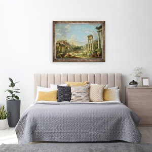 Tablou inramat - Giovanni Paolo Pannini - Vedere de Campo Vaccino in Roma, 70 x 90 cm - Img 3