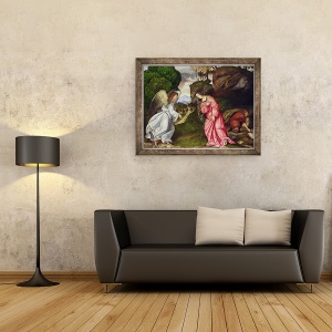Tablou inramat - Girolamo da Treviso II - Agar si ingerul, 70 x 90 cm - Img 2
