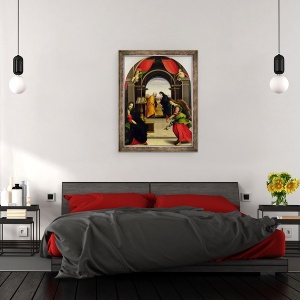 Tablou inramat - Girolamo del Pacchia - Buna Vestire si Vizita, 60 x 80 cm - Img 3