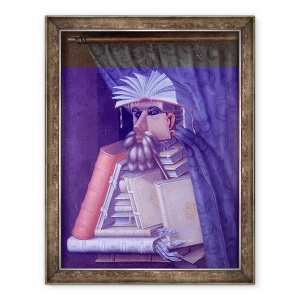 Tablou inramat - Giuseppe Arcimboldo - Portretul unui bibliotecar, 70 x 90 cm