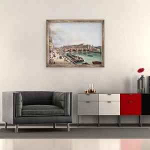 Tablou inramat - Giuseppe Canella - Vedere de Pont Neuf, 50 x 60 cm - Img 2