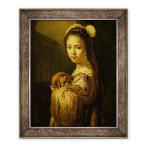 Tablou inramat - Govaert Flinck - Imagine a unei tinere fete, 50 x 60 cm