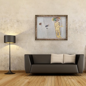 Tablou inramat - Gustav Klimt - Dorinta de fericire, de la Friza Beethoven, 60 x 80 cm - Img 2