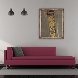 Tablou inramat - Gustav Klimt - Dorinta de fericire, de la Friza Beethoven, 50 x 60 cm - Img 2