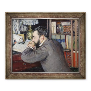 Tablou inramat - Gustave Caillebotte - Portretul lui Henri Cordier 1849-1929, profesor la scoala de Limbi Orientale, 70 x 85 cm