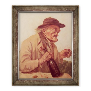 Tablou inramat - Gustave Courbet - Batranul cu un pahar de vin, 50 x 60 cm