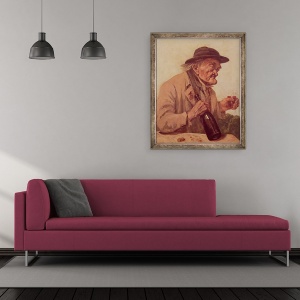 Tablou inramat - Gustave Courbet - Batranul cu un pahar de vin, 50 x 60 cm - Img 2