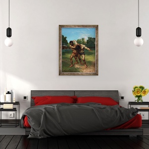 Tablou inramat - Gustave Courbet - Luptatorii, 70 x 90 cm - Img 3