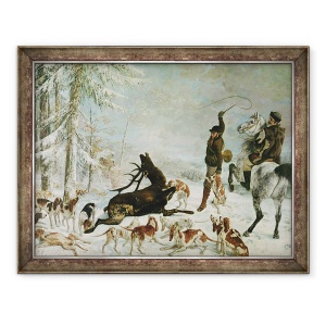 Tablou inramat - Gustave Courbet - Moartea cerb, 70 x 90 cm