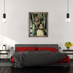 Tablou inramat - Gustave Courbet - O inmormantare la Ornans detaliu al unui baiat de cor, 60 x 80 cm - Img 3