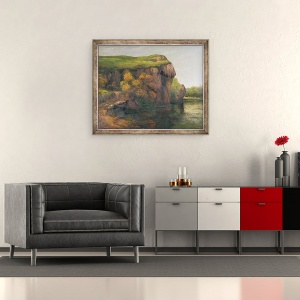Tablou inramat - Gustave Courbet - Rocky Cliffs, 50 x 60 cm - Img 2
