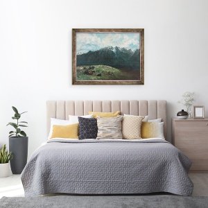 Tablou inramat - Gustave Courbet - Vedere panoramica a Alpilor, Les Dents du Midi, 60 x 80 cm - Img 3
