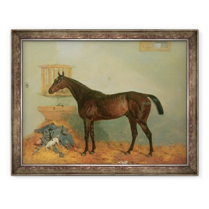 Tablou inramat - Harry Hall - Thoroughbred intr-un grajd, 70 x 90 cm