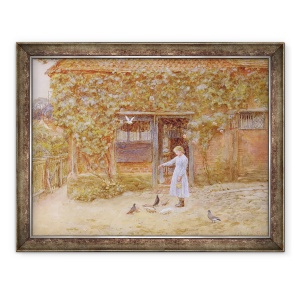Tablou inramat - Helen Allingham - O cabana la Shere, 70 x 90 cm