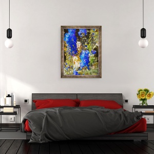 Tablou inramat - Helen White - Delphiniums Albastru, 2019, 60 x 80 cm - Img 3