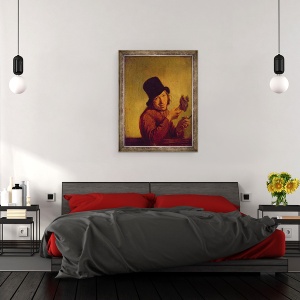 Tablou inramat - Hendrik Martensz Sorgh - Mancatorul de sunca, 60 x 80 cm - Img 3