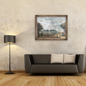 Tablou inramat - Henri Courvoisier-Voisin - Gradinile Luxemburg, 70 x 90 cm - Img 2