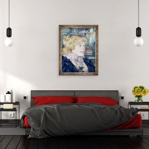 Tablou inramat - Henri de Toulouse-Lautrec - Fata englezoaica de la The Star la Le Havre, 60 x 80 cm - Img 3