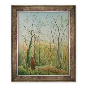 Tablou inramat - Henri J.F. Rousseau - Plimbarea in padure, 50 x 60 cm
