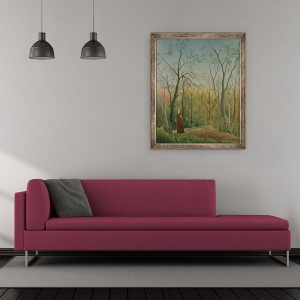 Tablou inramat - Henri J.F. Rousseau - Plimbarea in padure, 50 x 60 cm - Img 2