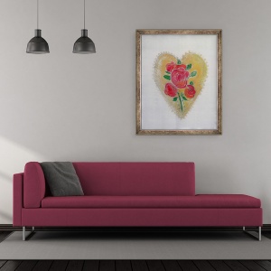 Tablou inramat - Hilary Simon - Inima mexicana, 50 x 60 cm - Img 2