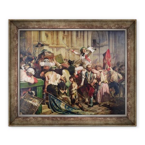 Tablou inramat - Hippolyte Delaroche - Cuceritorii Bastiliei inainte de Hotel de Ville in 1789, 50 x 60 cm