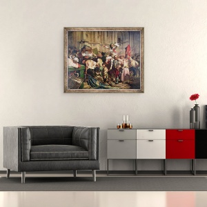 Tablou inramat - Hippolyte Delaroche - Cuceritorii Bastiliei inainte de Hotel de Ville in 1789, 50 x 60 cm - Img 2