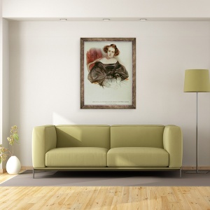 Tablou inramat - Hippolyte Delaroche - Marie Dorval 1798-1849 in Costum, 70 x 90 cm - Img 2